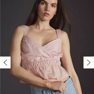 Maeve Shirred Pink Top